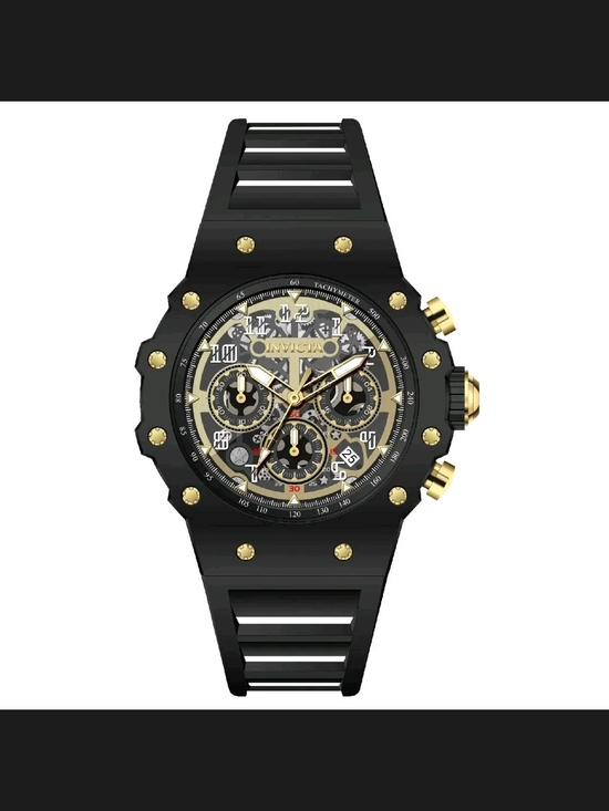 Invicta Other - Invicta Racing Vaulthan Men's Black and Gold Chronograph Watch 44mm